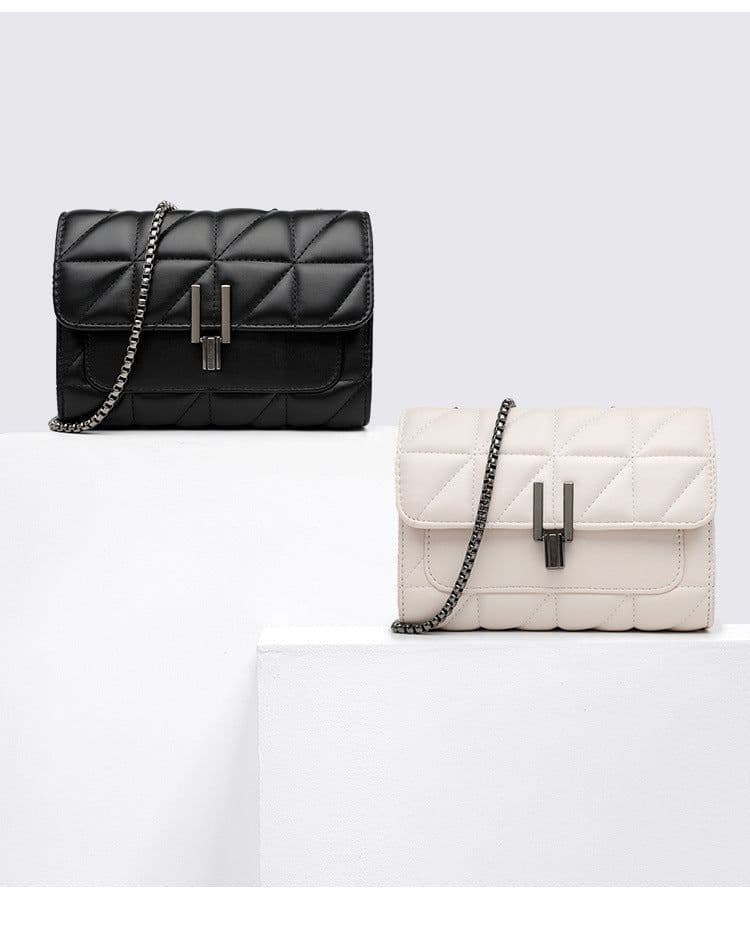 image-Small Square Crossbody Bag Women PU White