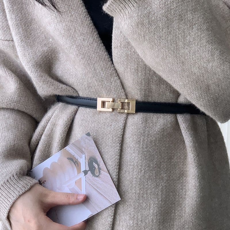 image-Korean Buckle Belt for Women, Trendy Camel Alloy, Fall 2022
