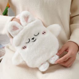 image-Purple Plush Hot Water Bottle 500ML - Removable Cover