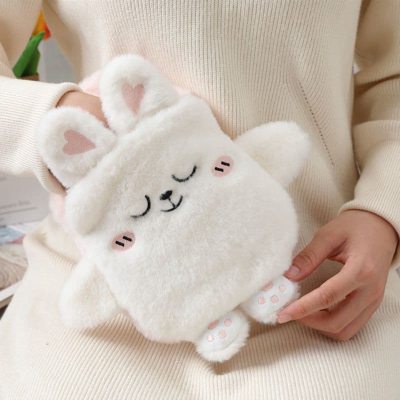 image-Purple Plush Hot Water Bottle 500ML - Removable Cover