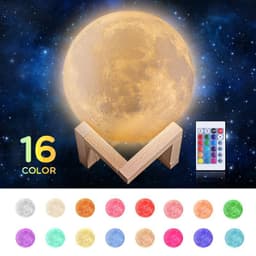 image-PVC Moon Lamp USB Rechargeable 16 Color LED Remote