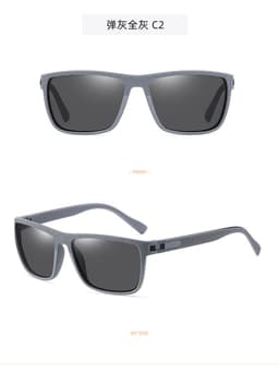 image-Polarized Sunglasses Men's Square Frame UV400 Black