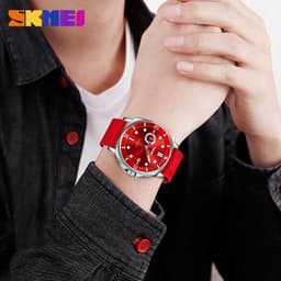 image-SKMEI Men's Quartz Watch - Black 47mm Round Waterproof 30M
