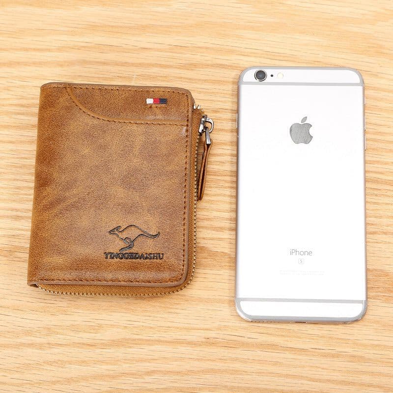 image-New Men's Wallet Short Retro Zipper Coin Purse Fashion Card Holder ID Set Money Card One Clutch Bag Trendy