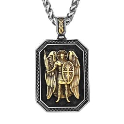 image-Gold Angel Sword Titanium Steel Pendant Necklace