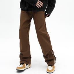image-Men's Brown Straight Leg Jeans - Fleece Lined 3XL