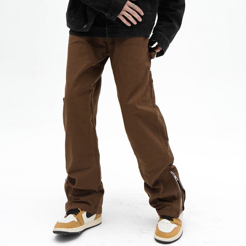 image-Men's Brown Straight Leg Jeans - Fleece Lined 3XL