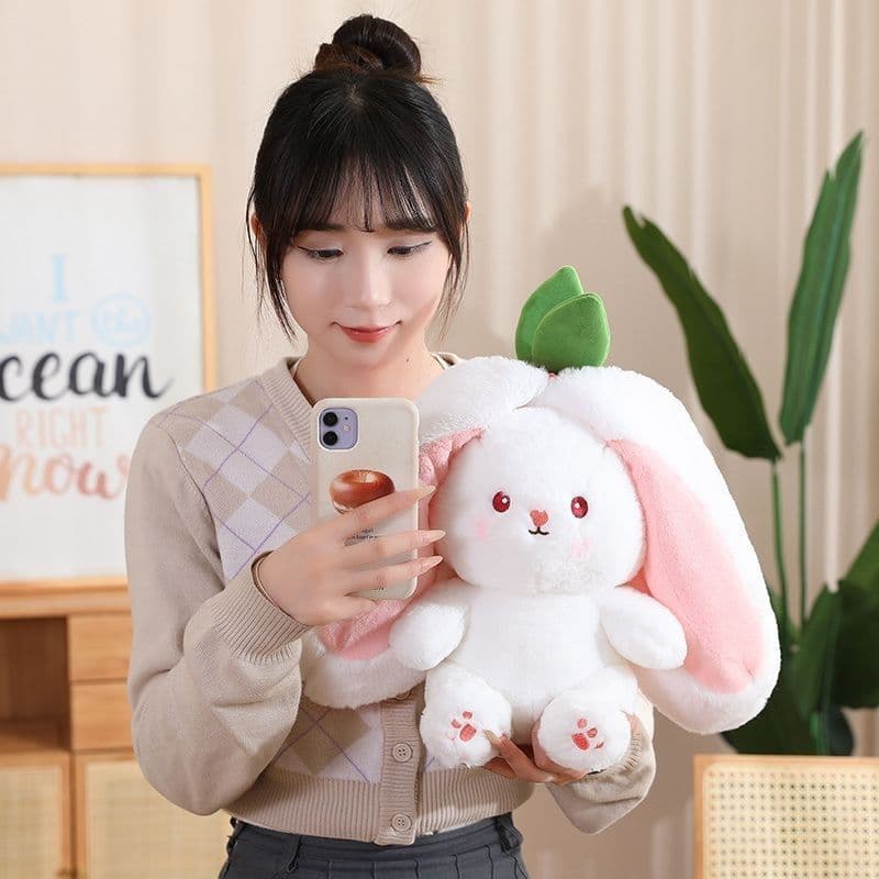 image-Strawberry Rabbit Plush Doll Pillow