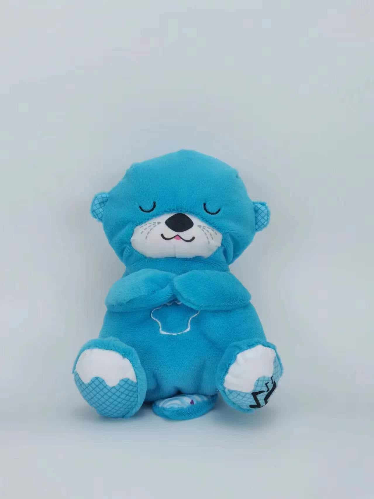 image-Cross-border new style breathing and luminous lullaby cute soothing bear sleeping soundly baby bear music doll