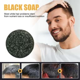 image-Jaysuing Black Hair Soap - Thick Hair Care Shampoo