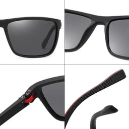 image-Polarized Sunglasses Men's Square Frame UV400 Black
