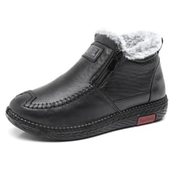 image-Women's Winter Cotton Shoes - Black Anti-Slip Warm