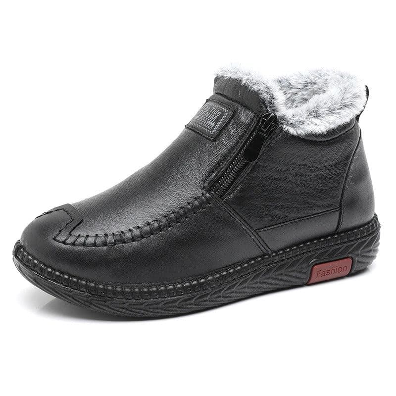 image-Women's Winter Cotton Shoes - Black Anti-Slip Warm