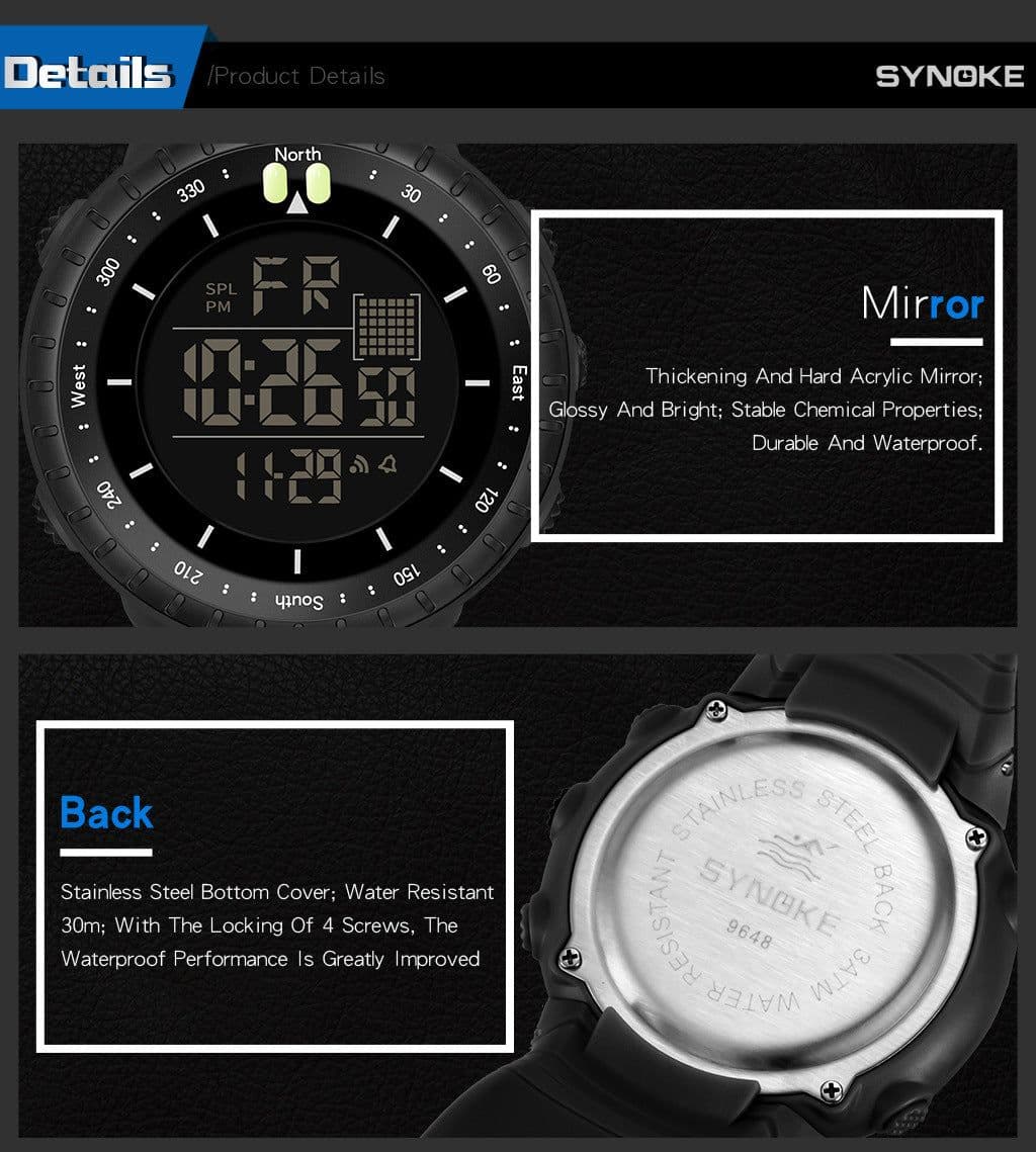 image-Men's Sports Watch - Army Green, 50m Waterproof, Luminous, Large Screen