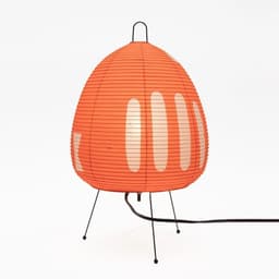 image-Japanese Noguchi Akari Rice Paper Floor Lamp Wabi-Sabi Style 1A Metal Orange