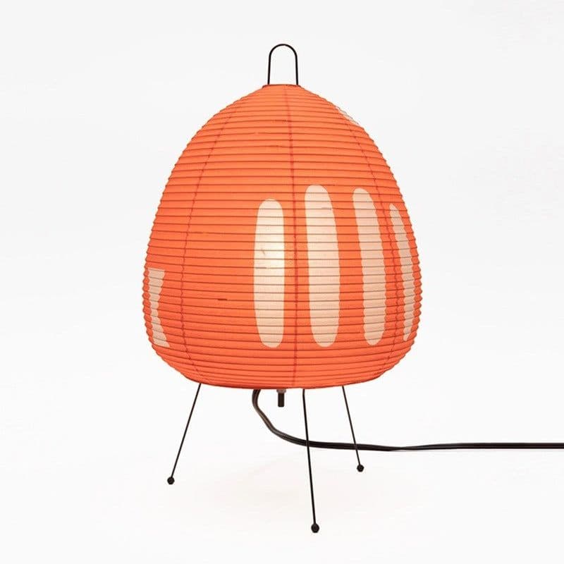 image-Japanese Noguchi Akari Rice Paper Floor Lamp Wabi-Sabi Style 1A Metal Orange