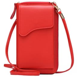image-Light Purple PU Leather Phone Bag - Korean Style