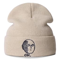 image-One punch Superman ONE PUNCH MAN embroidered knitted hat autumn and winter ski hat pullover hat woolen hat