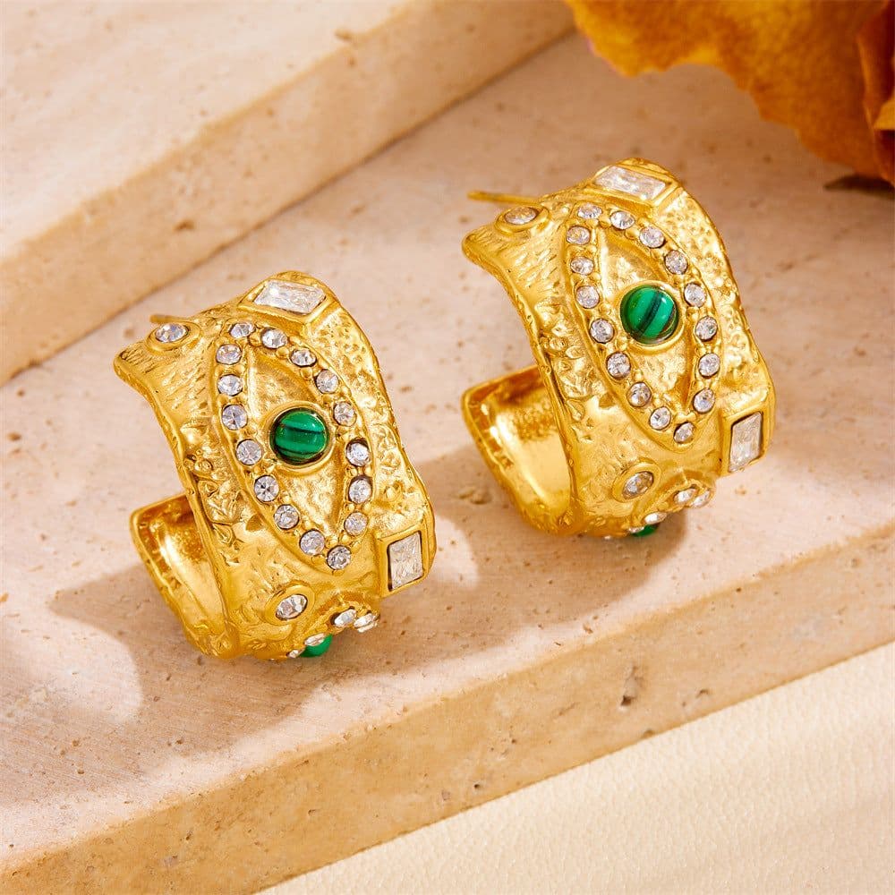 image-Water Drop Earrings - 18K Gold Plated Titanium Steel