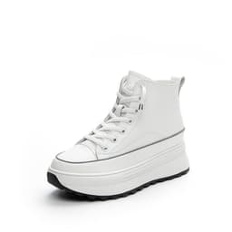 image-BRYX High-Top Leather Shoes - Brown Velvet, Platform, Heeled, 40, Versatile Women's