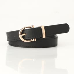 image-Korean Fashion Belt for Ladies - Imitation Leather, Alloy Buckle, Decorative Thin Jeans Belt