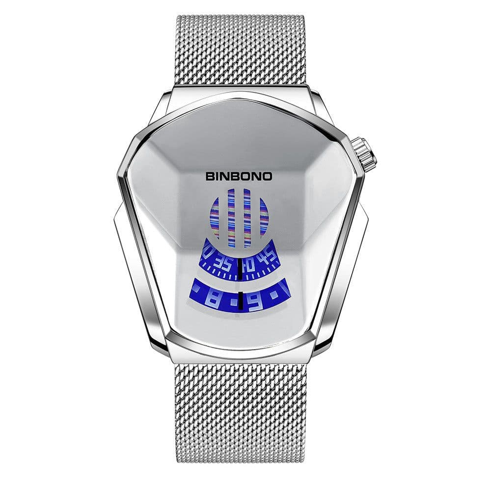 image-Binbond Men's Blue Steel Watch - 42mm 30M Waterproof
