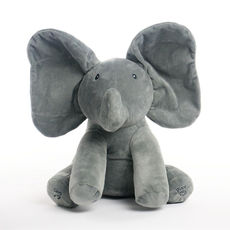 image-Plush Flying Elephant Toy - Soft LSD Peekaboo Bear - Kids Gift 4 Music/Voice - 7-14 Years