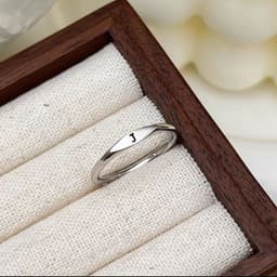 image-S925 Sterling Silver Letter Ring - Adjustable