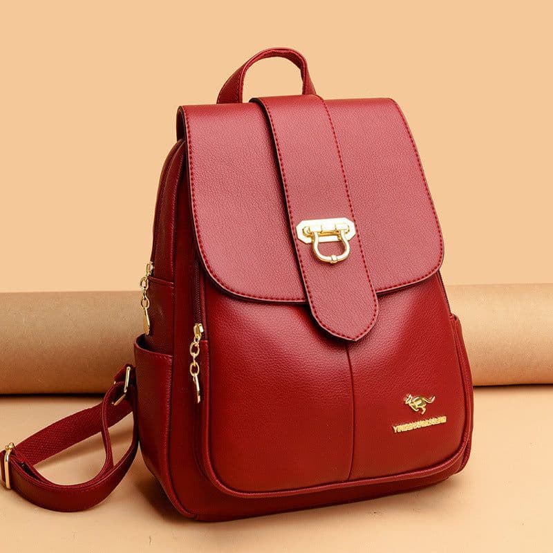 image-Large Capacity 2022 PU Leather Backpack - Street Fashion Travel Bag