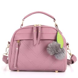 image-Women's Small Square PU Shoulder Bag - Black