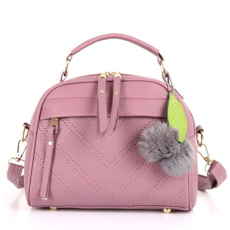 image-Women's Small Square PU Shoulder Bag - Black