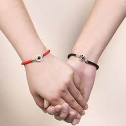image-Couple Bracelets 100 Languages I Love You - Black Red