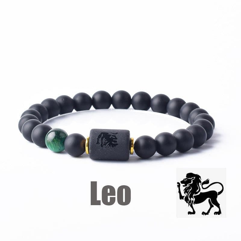 image-Tiger Eye Stone Zodiac Bracelet - Natural Stone Beaded