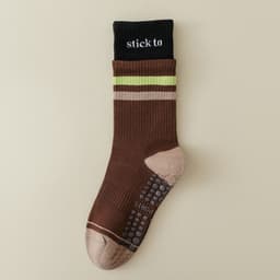 image-Women's Yoga Socks - Purple Cotton Mid-Tube Non-Slip