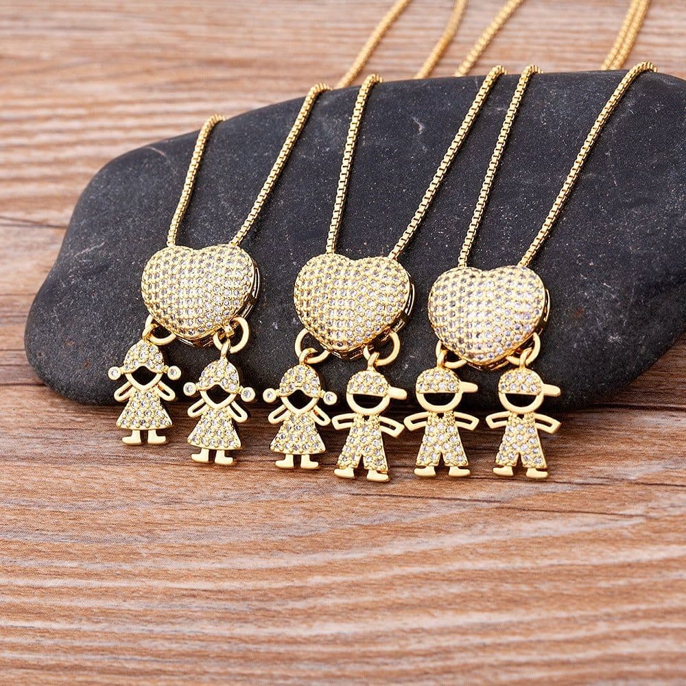 image-Children's Number Pendant Necklace - 18k Gold Plated Copper