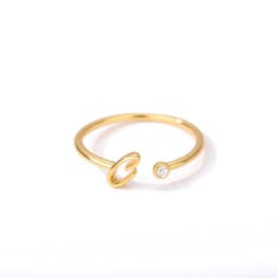 image-Cross-border simple letter ring English letter ring women's opening adjustable ring name ring spot