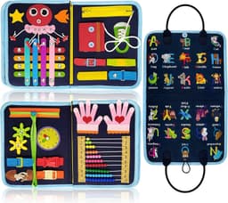 image-Busy Board Felt Dressing Buckle Learning Toy - Kids 4-6