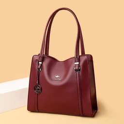 image-Women's Large Capacity Messenger PU Tote Bag Blue 2021