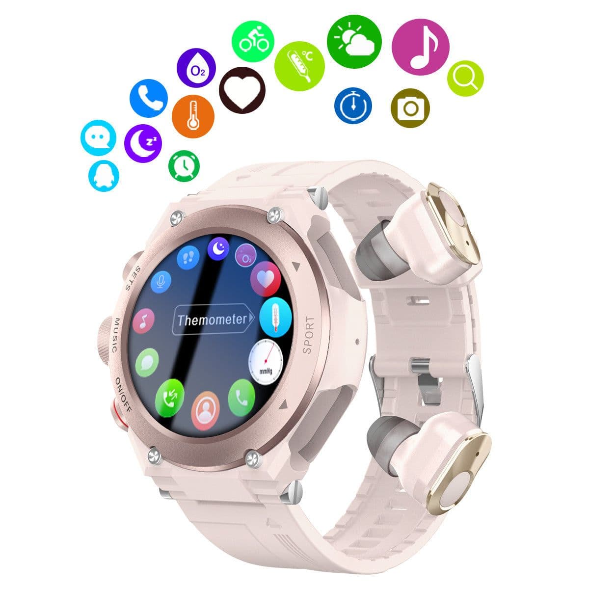 image-New T92 Smartwatch - 2-in-1 TWS Bluetooth Headset, Heart Rate, Blood Pressure