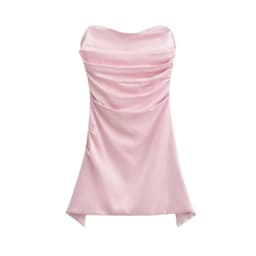 image-Black Strapless Tube Top Dress Short Skirt L