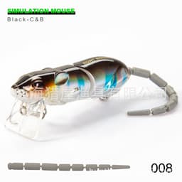 image-Hunting House Lumino 3D Bionic Mouse Knotty Fish 85mm 17g Super Realistic Swimming Style Blackfish Perch