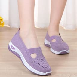 image-Elderly Men's Slip-On Breathable Shoes - Soft Sole Comfort, 45+ Years