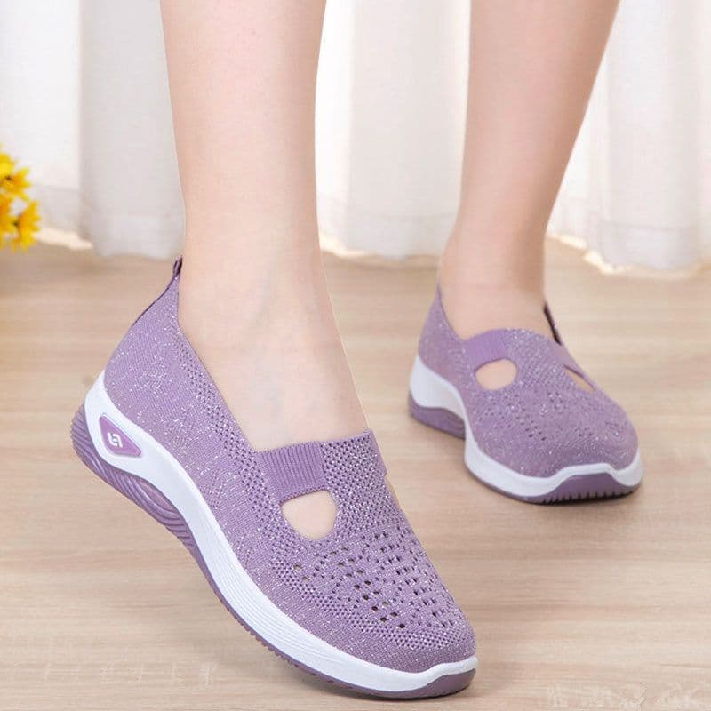 image-Elderly Men's Slip-On Breathable Shoes - Soft Sole Comfort, 45+ Years