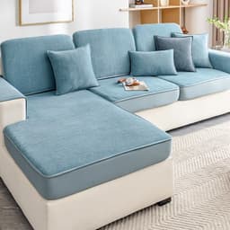 image-Hongyuan Fashion Chenille Sofa Cover Yuxin-Harbor Blue Elastic All-Inclusive