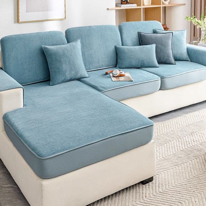 image-Hongyuan Fashion Chenille Sofa Cover Yuxin-Harbor Blue Elastic All-Inclusive