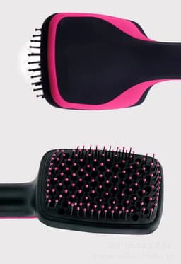 image-Heated Hair Comb Straightener - Pink/Black ABS