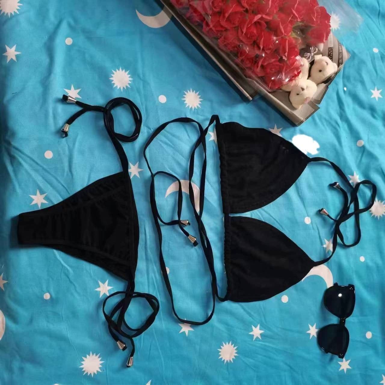 image-Women's Strappy Bikini Swimsuit - Spandex