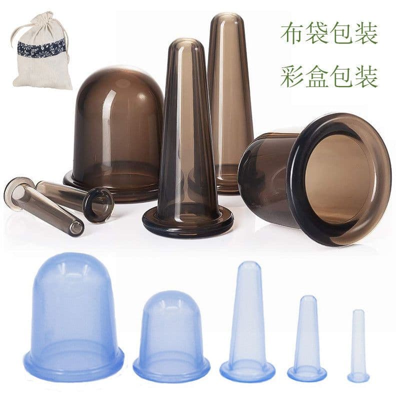 image-Spot high-transparency silicone cupping device, household vacuum massage cup, food-grade moisture-absorbing silicone cupping