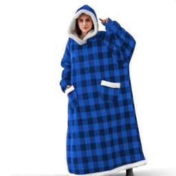 image-Winter blanket extra long vertical pocket fleece lazy blanket flannel lambswool TV TV blanket bathrobe