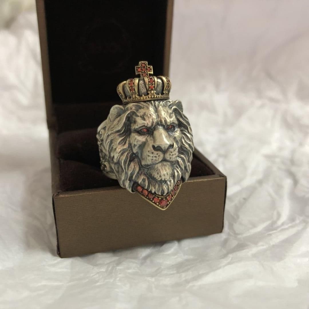 image-Huishun Lion Head Ring Titanium Steel Adjustable